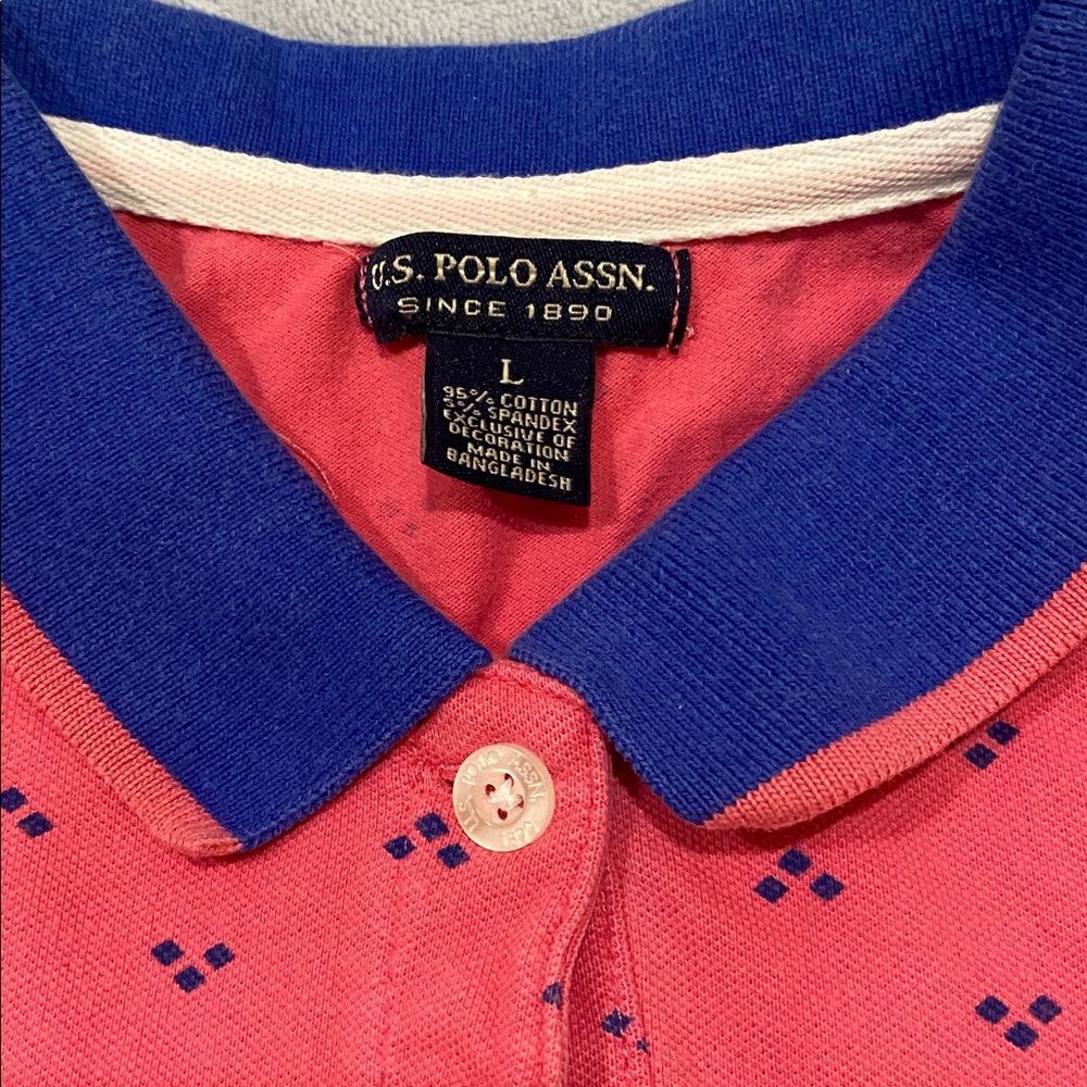 U.S. Polo Assn. Pink Short Sleeve Polo Top - Size Large - Picture 5 of 5